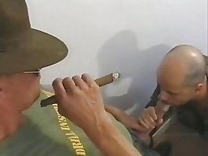 Military men drill